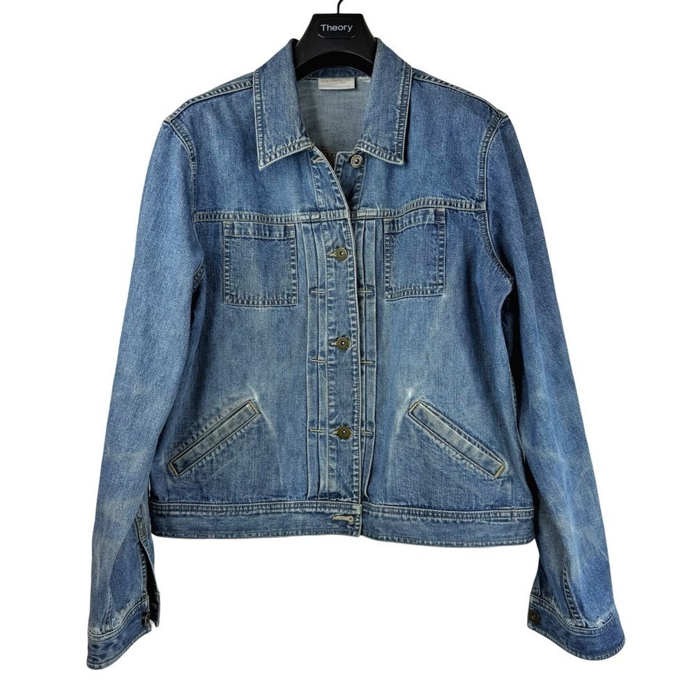 VINTAGE LIZ CLAIBORNE 80's/90's Womens Chic Light Denim Jacket w 4 Pockets M - Picture 2 of 7